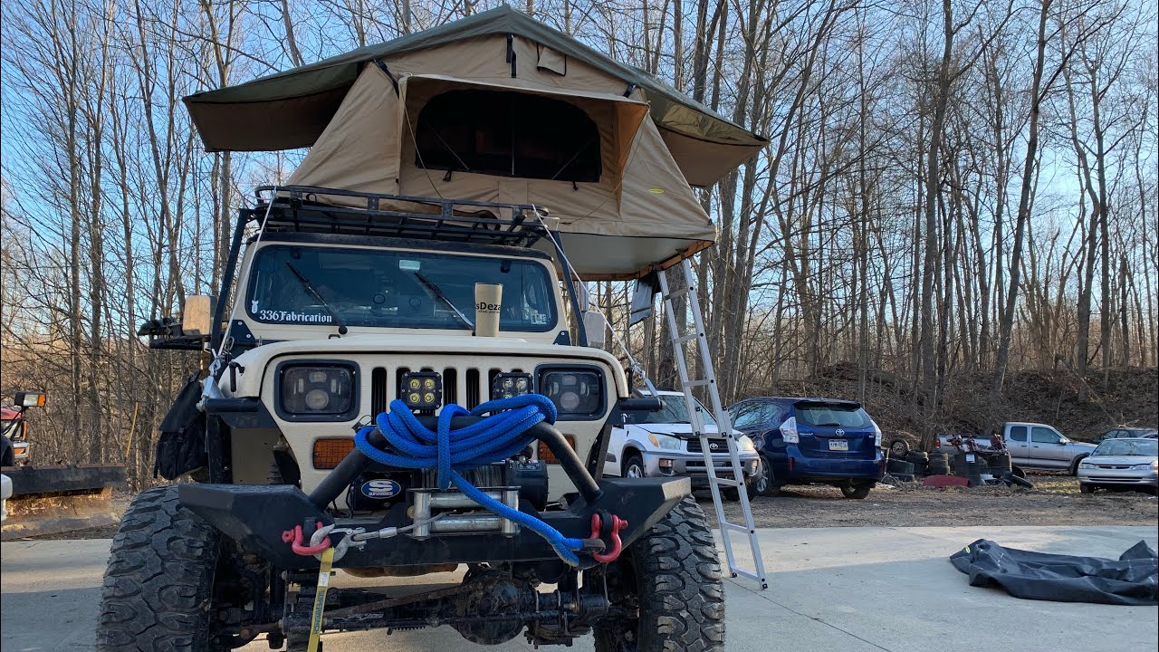 Купил палатку на крышу Smittybilt для своего Jeep YJ!