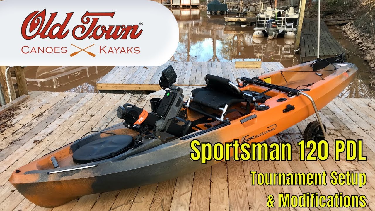 Турнирный комплект для рыбалки на окуня с каяка Old Town Sportsman 120. Аксессуары и модификации....