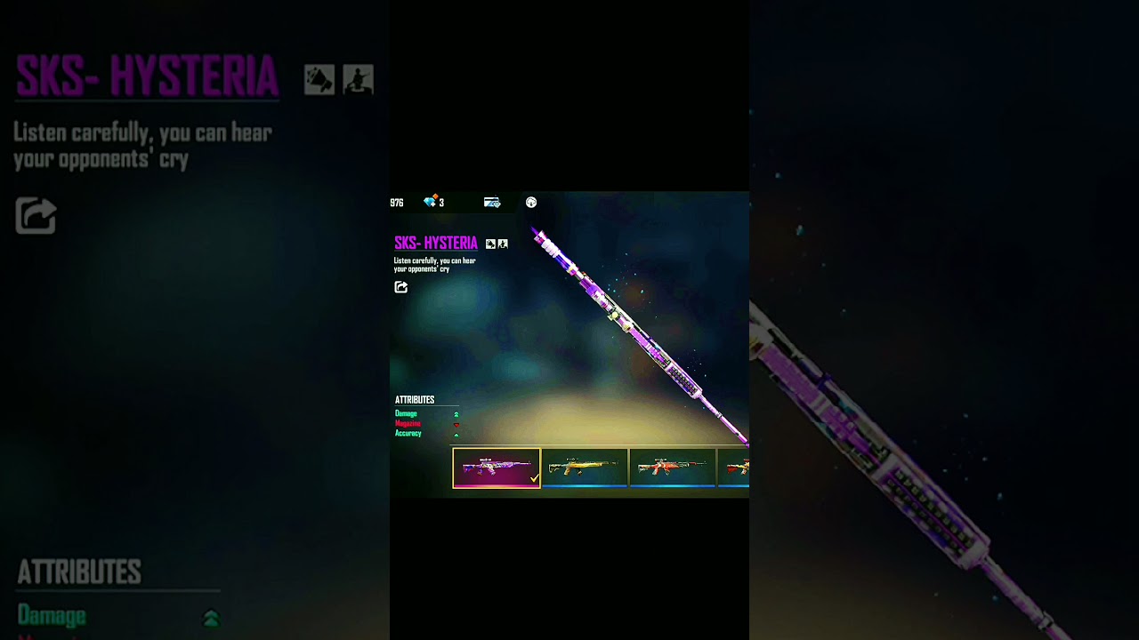 NORMAL VS LEGENDARY GUN SKINS 😊 || 3SG-SHORTS || #shorts #freefire #3sg #youtube #freefireshorts