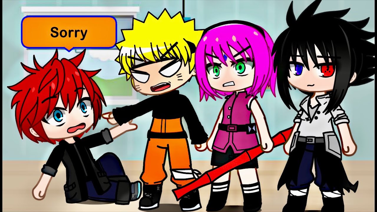 Naruto + Team7 Attacked me 😢 “ON Playz” why?!! Cringe! 🙄 || Gacha Club