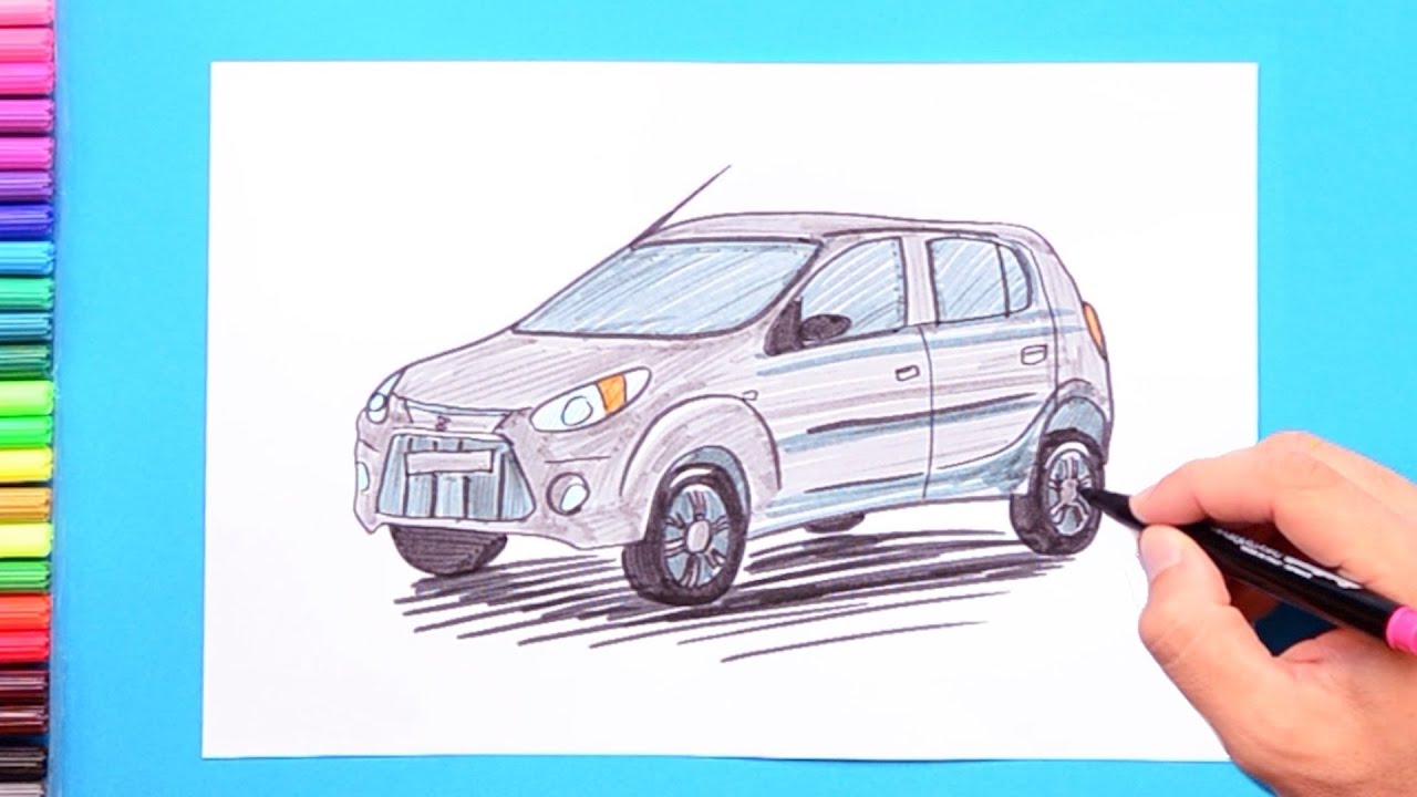How to draw a Maruti Suzuki Alto 800 Car