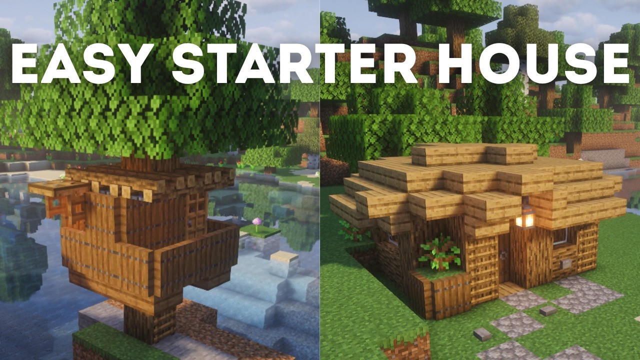 3 Really Nice Easy Starter Houses | Minecraft | Tutorial