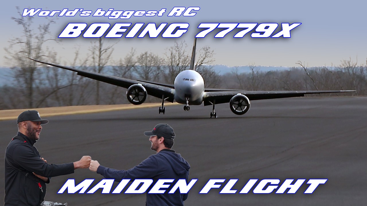 MAIDEN FLIGHT of the World's biggest RC Boeing 7779X, with Tyler Perry