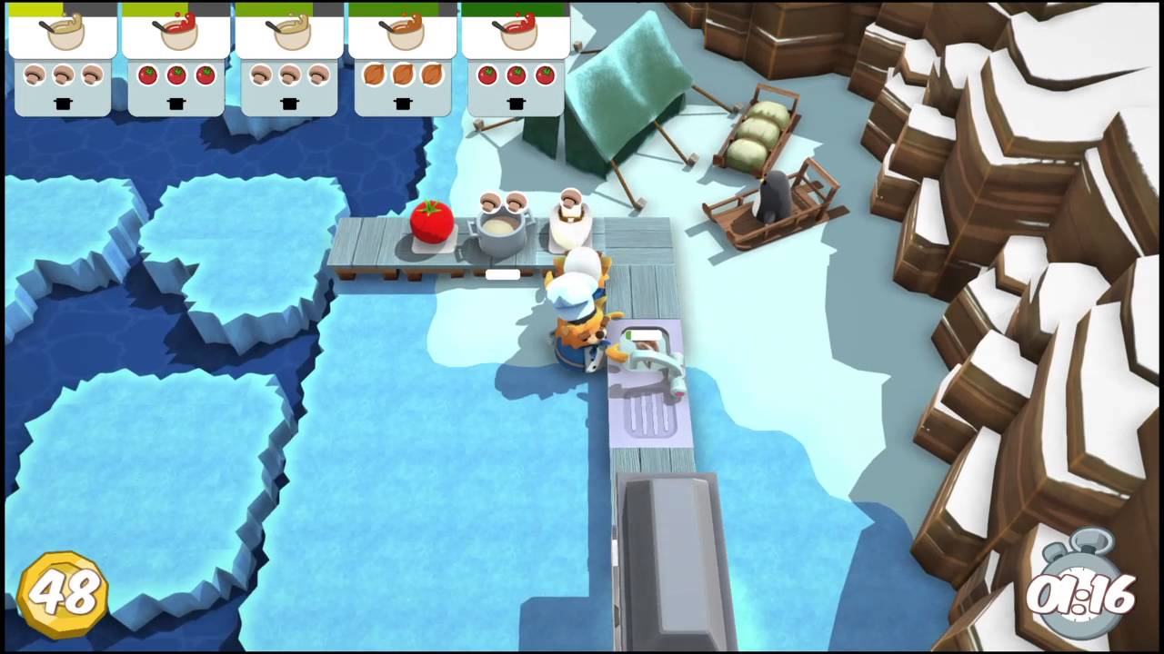 Overcooked, level 6-3, singleplayer, 3 stars