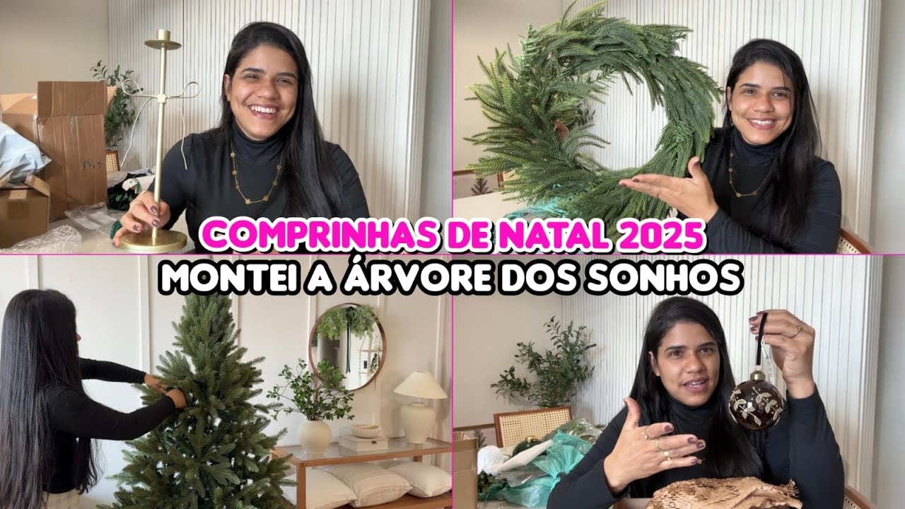 COMPRINHAS DE NATAL MAIS LINDAS QUE VOCÊS VÃO VER HOJE 😍 MONTEI MINHA ÁRVORE DE NATAL 🌲 