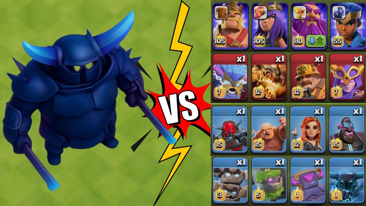 Momma PEKKA 💥 VS 💥 COC TROOPS, SUPER TROOPS,PETS AND HEROES 😱😱#clashofclans 