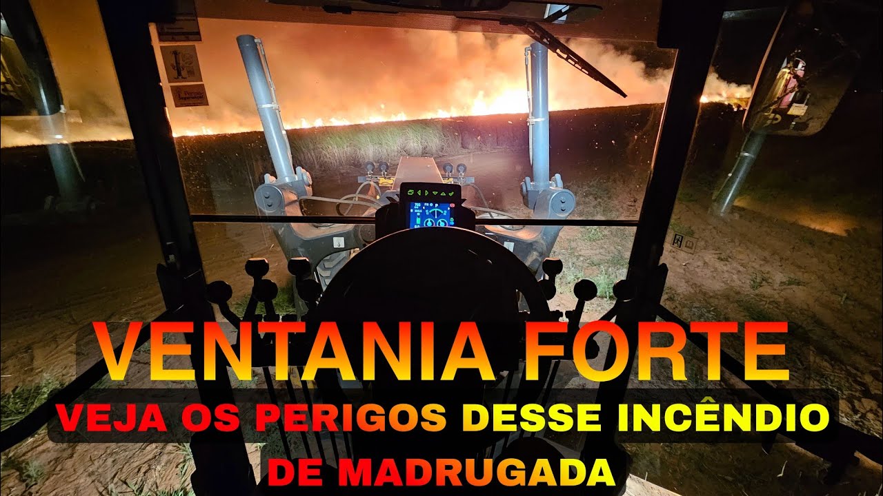 SOCORRO DE EMERGÊNCIA INCÊNDIO NO CANAVIAL Motoniveladora 620p PATROL john deere