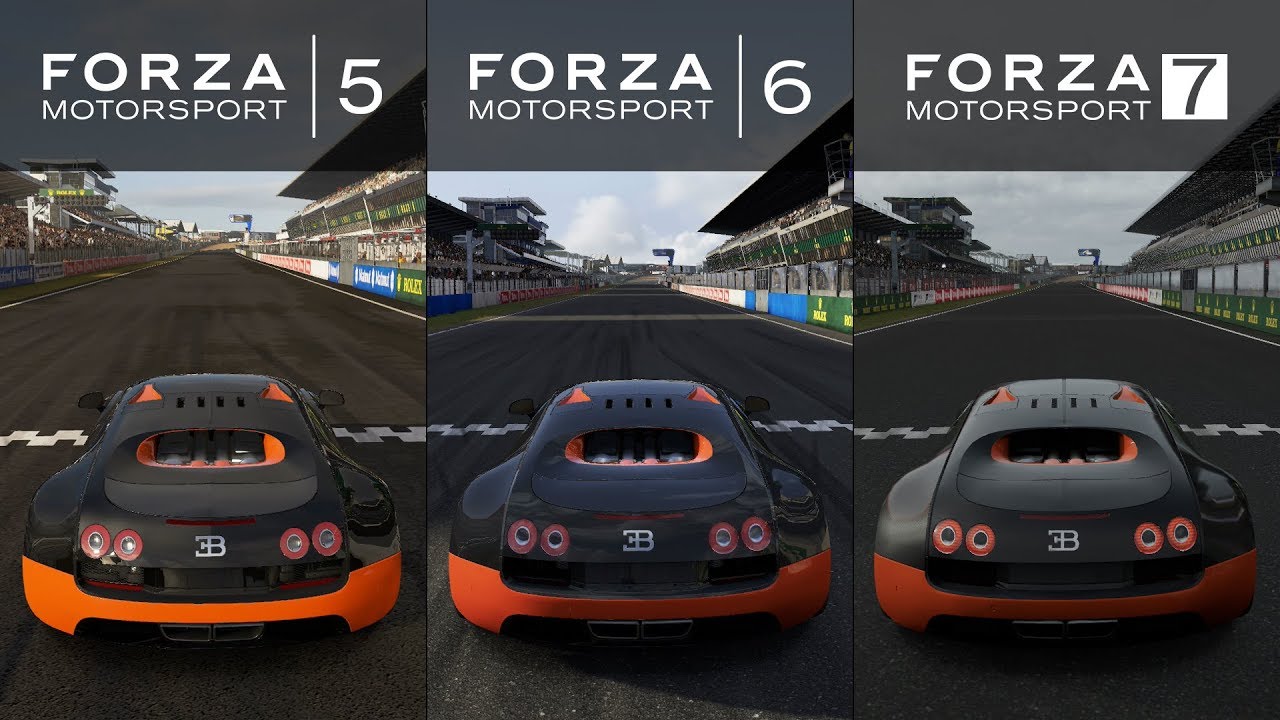 Forza 7 vs Forza 6 vs Forza 5 - 2011 Bugatti Veyron SS - Sound Comparison