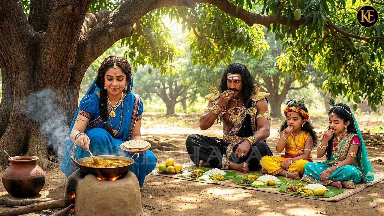 कंस ने निभाया मामा का फ़र्ज, बाल कान्हा-राधा संग बैठकर साथ में भोजन किया || Shree Krishan leela