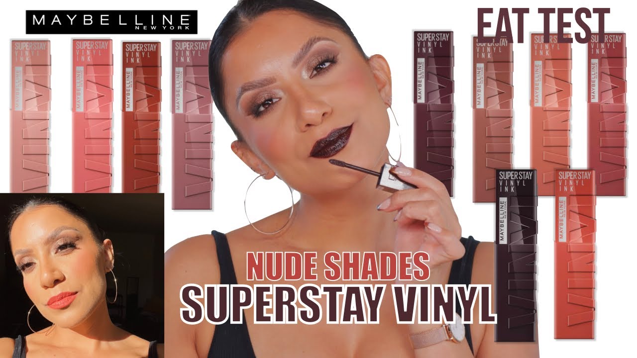*new nudes* MAYBELLINE SUPERSTAY VINYL LIPSTICKS + NATURAL LIGHTING SWATCHES & WEAR TEST| MJ