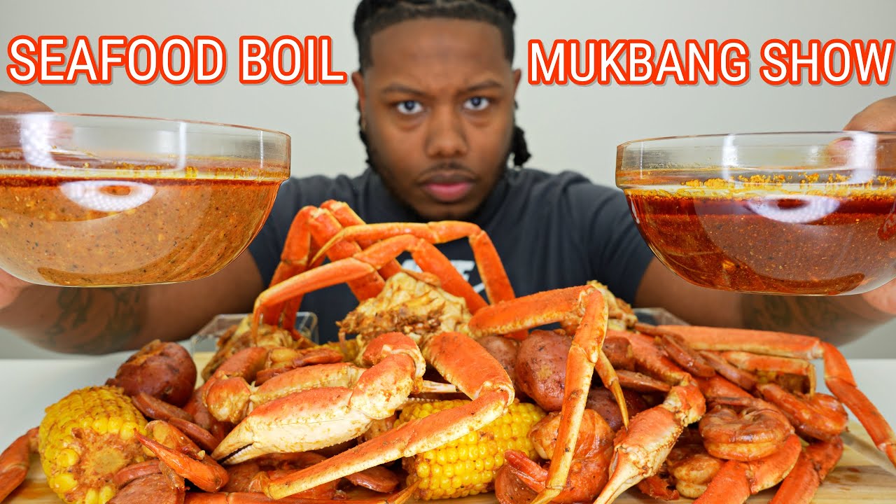 Мукбанг с отварными морепродуктами | Снежный краб | Креветки | Омары