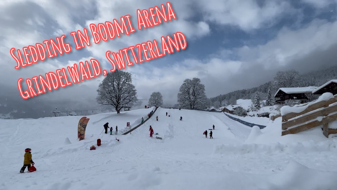 Sledding in Bodmi Arena - Grindelwald, Switzerland Dec 2021