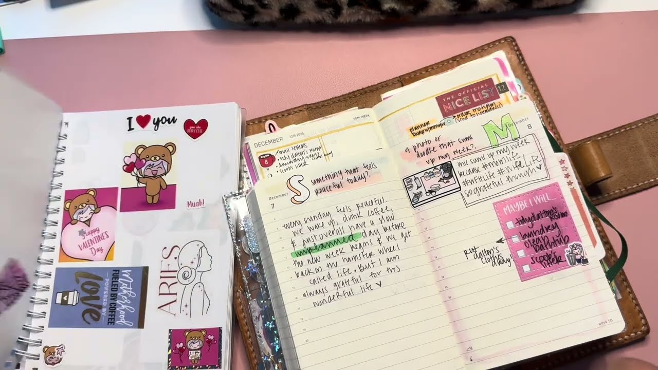 Planmas Day 8: Daily spread in my pocket moleskine, hobonichi weeks, December dailies. 