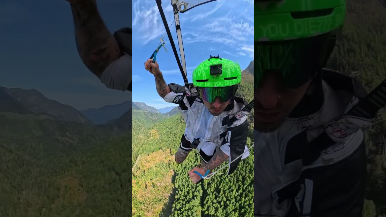Treehouse Hope Bc Go Pro Black 13 Wingsuit flying Canada #shorts #mountainswiev #extremesports