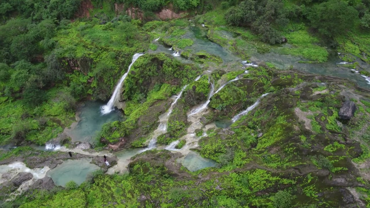 4K Drone Footage , Oman , Salalah , Wadi Khaled waterfalls, relaxation film.