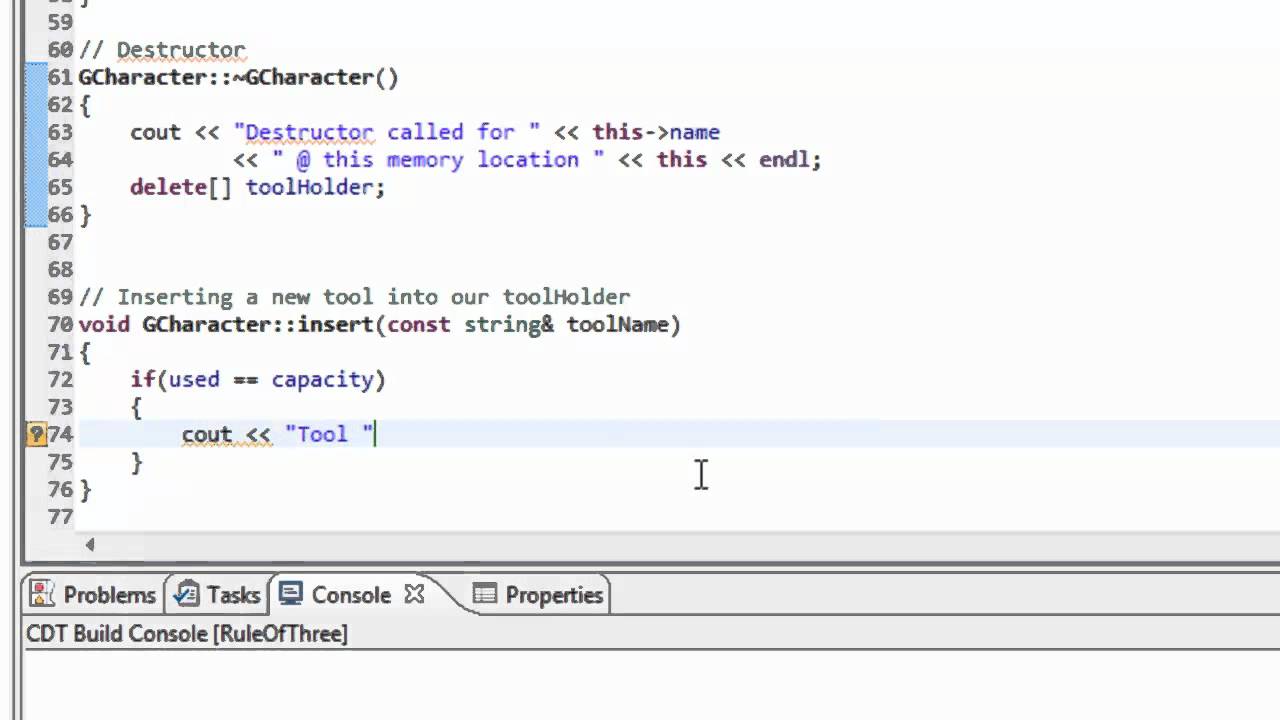 Rule of Three Implementation in C++
