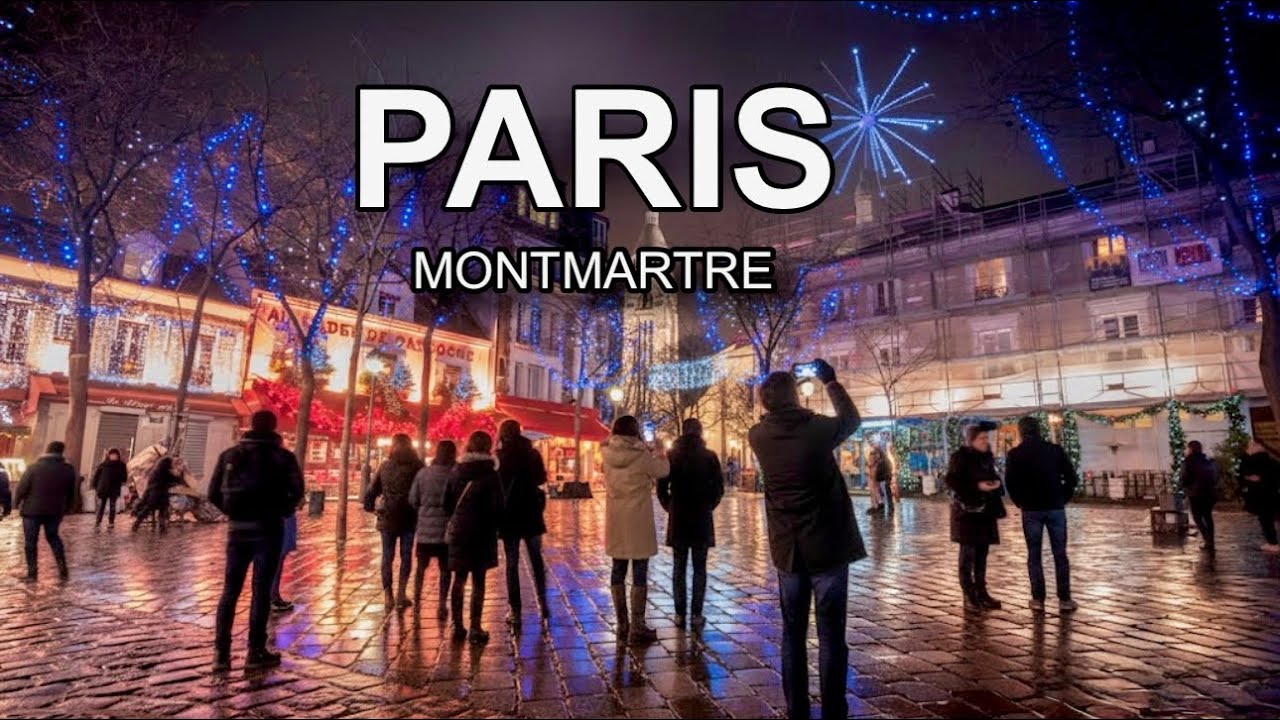 Paris France - Paris Christmas Lights 2025 - MONTMARTRE  Night Walk
