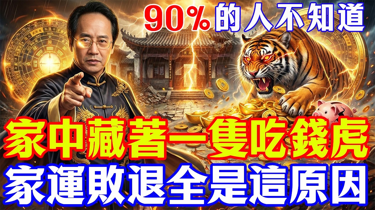 倪海廈警告：別在家裡養「吃錢老虎」！鐘掛這裡等於日夜放血，家運敗退全是這原因！#倪海厦 #居家風水 #中醫養生 #鎮櫃法 #經方