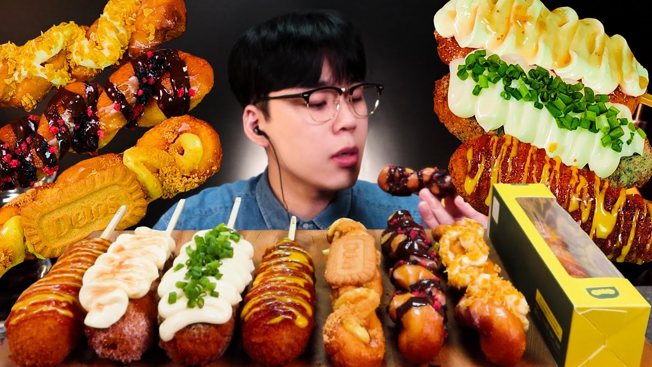 명랑꽈배기 명랑핫도그 먹방 리얼사운드 HOT DOG ASMR MUKBANG REAL SOUND ホットドッグ