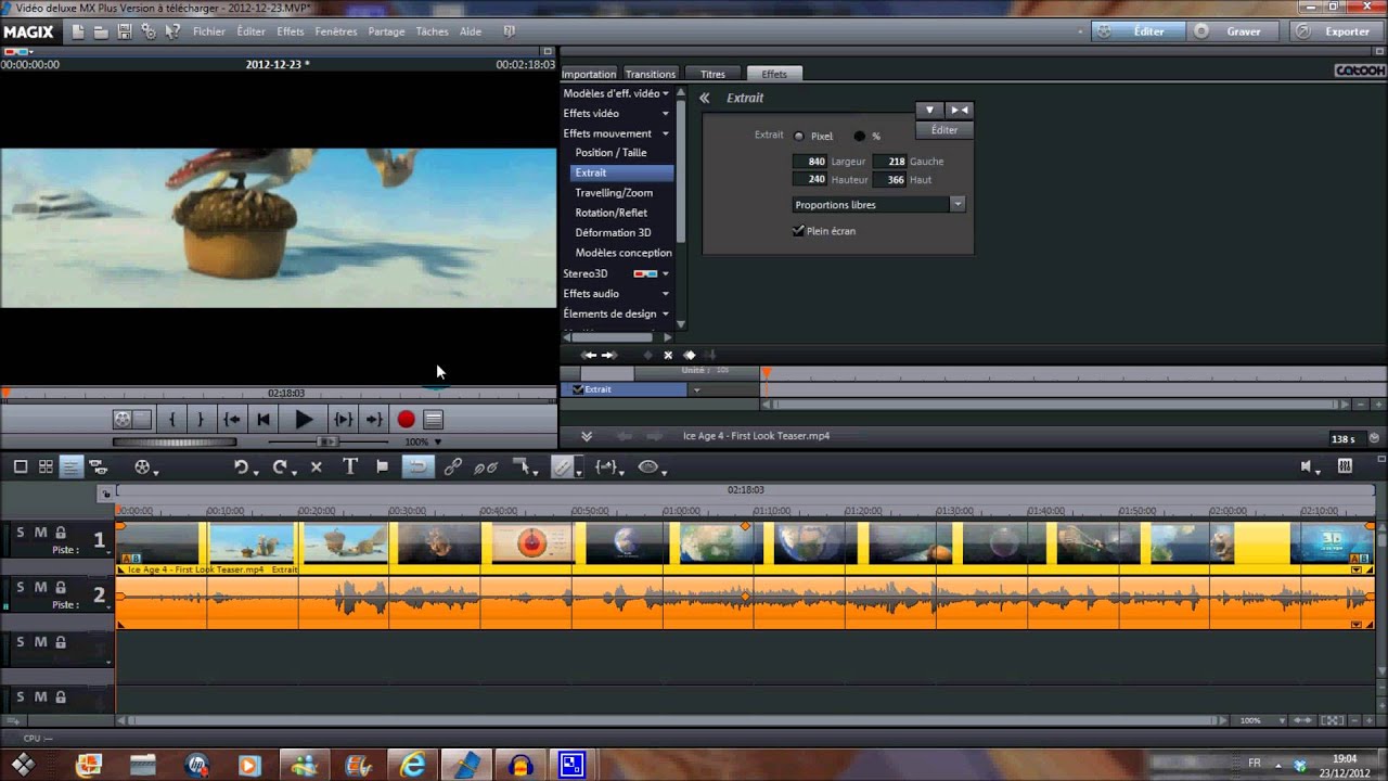TUTO - Magix Video Deluxe - Recadrer une vidéo