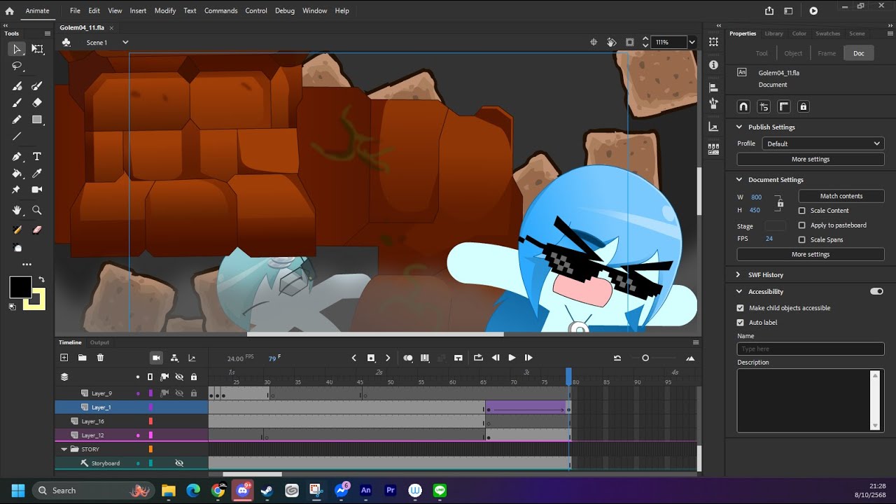Animation TimeLapse - Stickman vs Golem