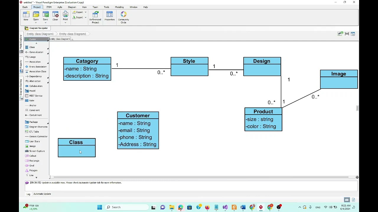 Entity class diagram