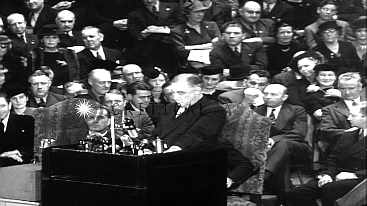 President Franklin Delano Roosevelt addresses the 1936 Democratic National Conven...HD Stock Footage
