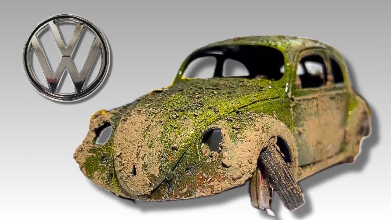 Vintage VW Beetle from 1967 - Restoration Abandoned Model Car