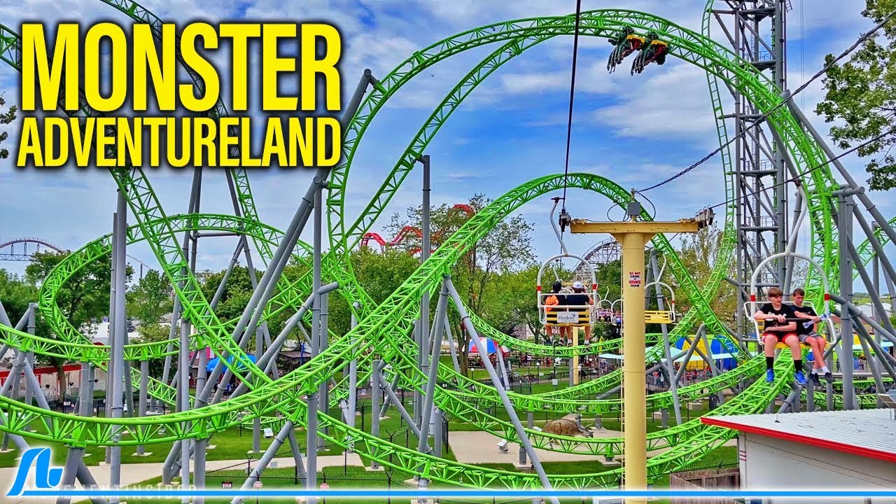MONSTER Roller Coaster, Adventureland Iowa, 4K Off-Ride