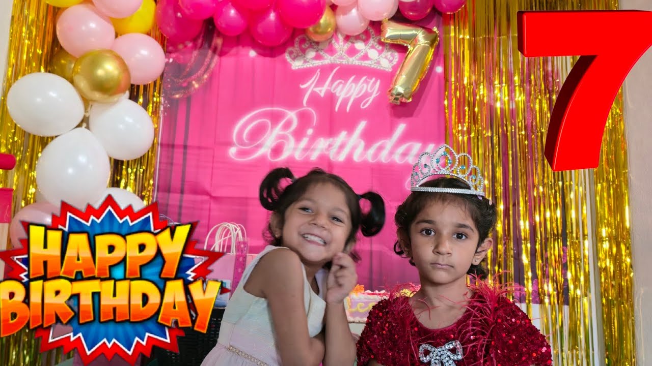 7th Birthday party | No Copyright Happy Birthday song | Simple Birthday decorations ideas #birthday 