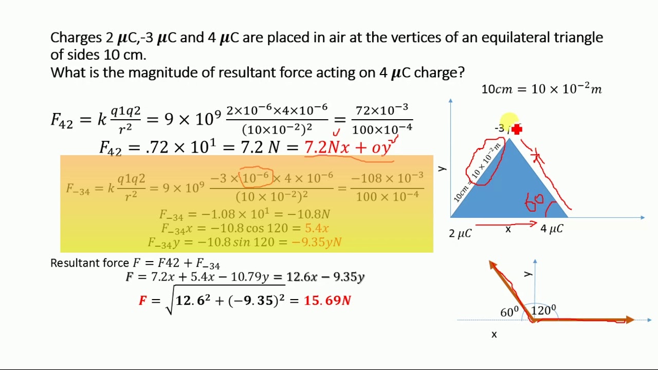 Equilateral Triangle and Coulomb’s law problem (electrostatics 2nd year physics)