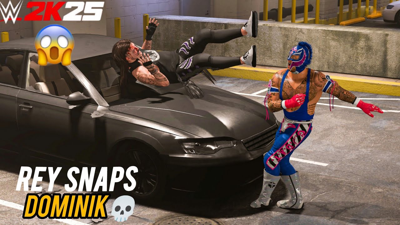 WWE 2K25 - Rey Mysterio Destroys Dominik Mysterio at Backstage Brawl | Gameplay