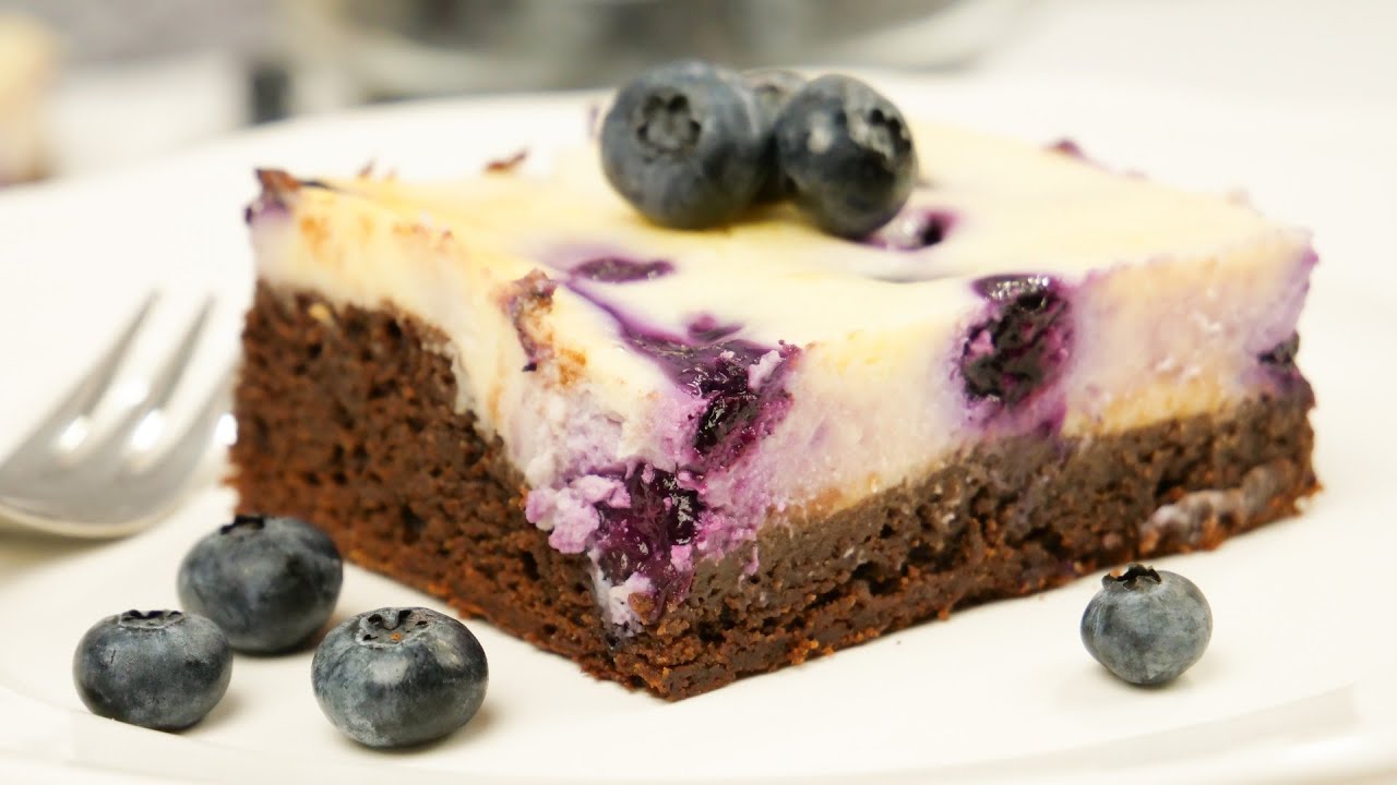 Cheesecake Brownies mit Blaubeeren – Blueberry Cheesecake Brownies Blueberry Cheesecake