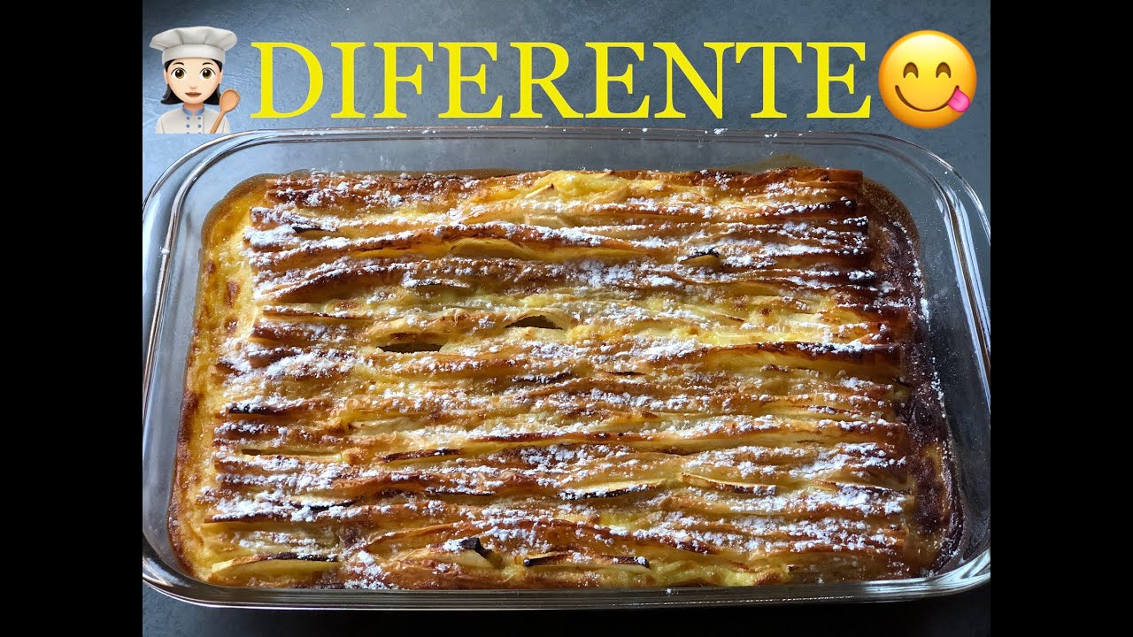 TARTA de MANZANA DIFERENTE y RIQUÍSIMA - FÁCIL y RÁPIDO de HACER🥮🍎