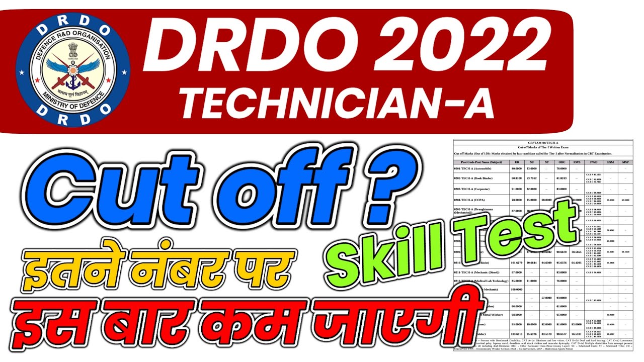 DRDO Technician A Cut off 2022 | DRDO tech A Cut off 2022 | DRDO cut off 2022 | DRDO ceptam cut off
