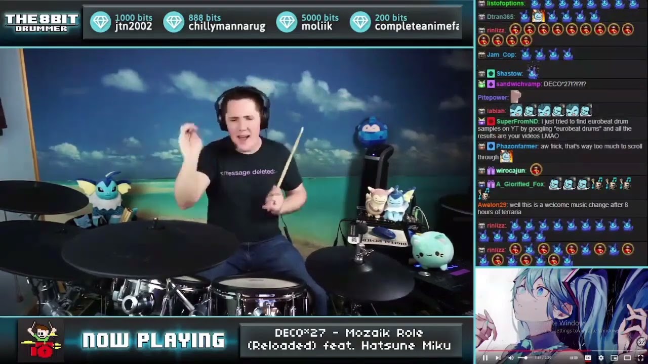 The8BitDrummer plays DECO*27 - Mozaik Role (Reloaded) feat. Hatsune Miku