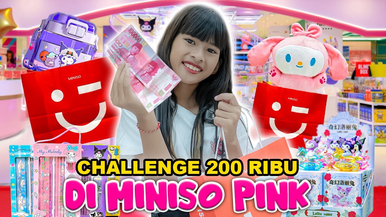 DISTA CHALLENGE BELANJA 200 K DI MINISO PINK😍!! DAPET BARANG APA AJA YA🤔 #viralvideo