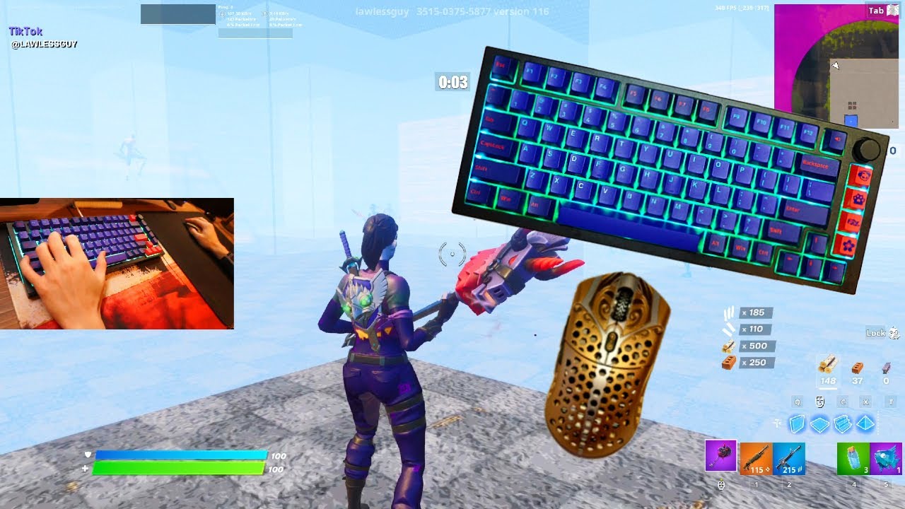 $300 Custom Keyboard ASMR Chill🤩 Satisfying Gameplay Keyboard Fortnite 390 FPS Smooth 4K