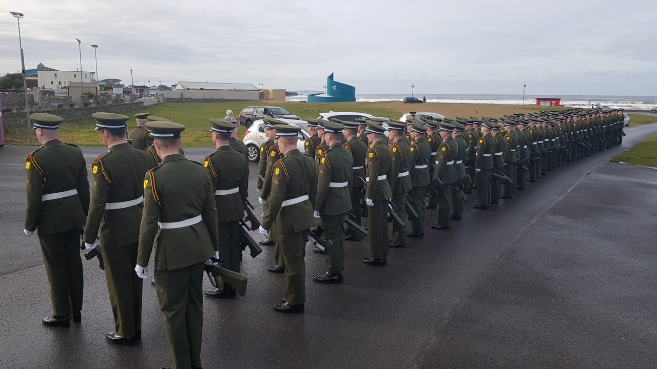 Soldiers march in Bundoran 100 year celebration of hand over of Finner Camp