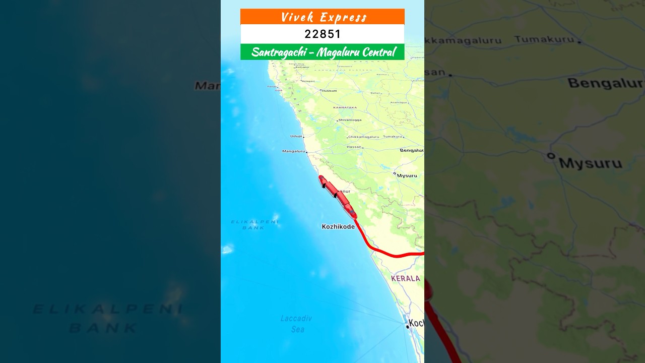 Santragachi - Mangaluru Central Vivek Express(22851) | Thursday (once in a week) | 2488 km -42 hours