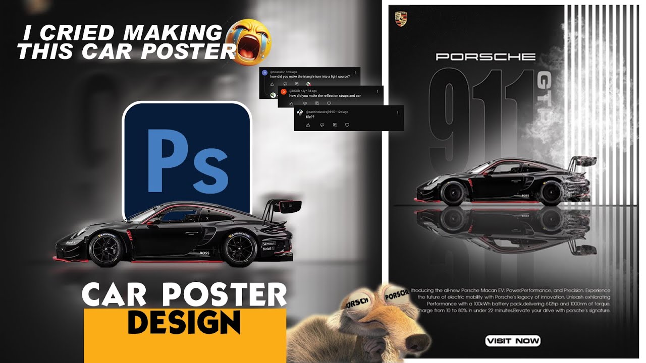 I Cried Making This Car Poster in Photoshop (Step By Step)