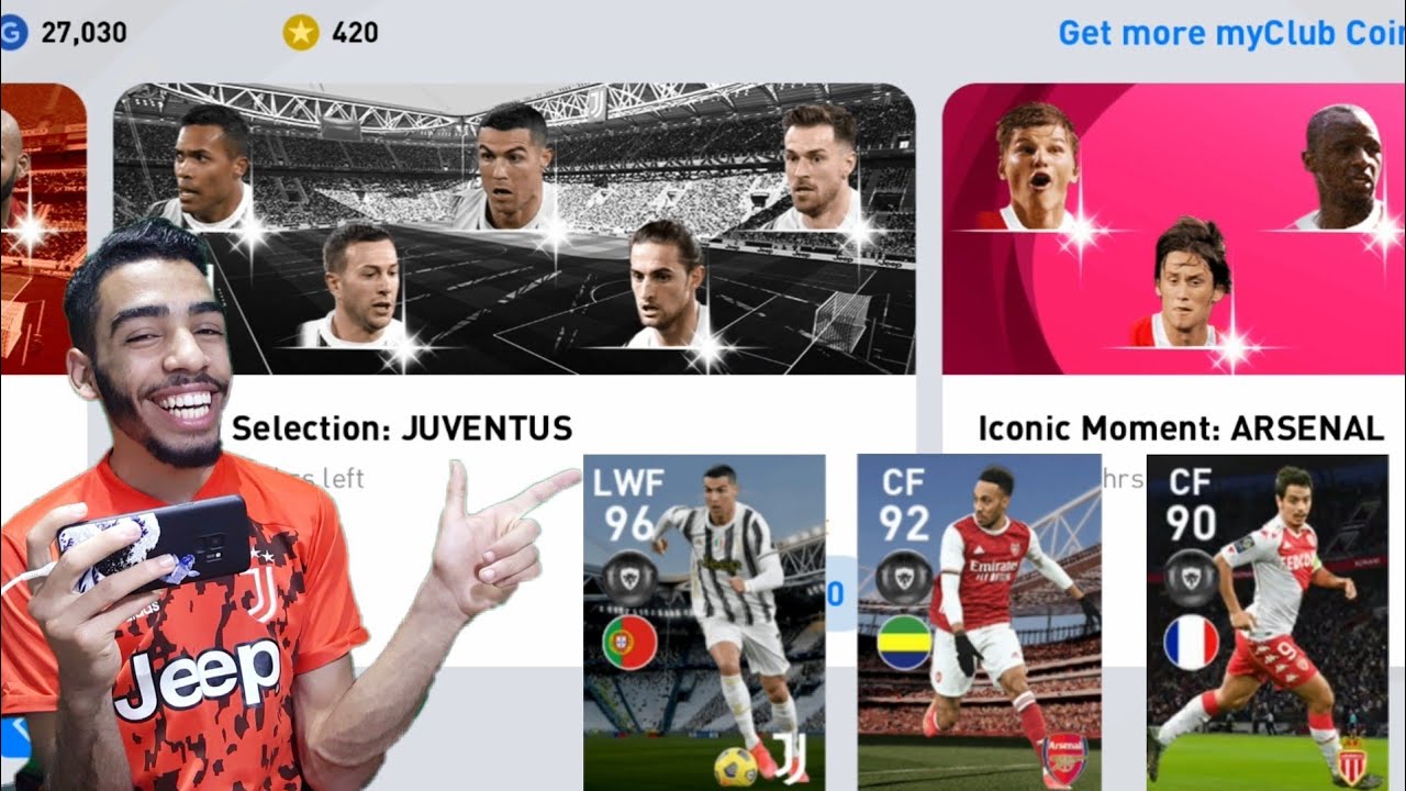 JUVENTUS + ARSENAL + MONACO CLUB SELECTION PACK OPENING PES 2021 MOBILE