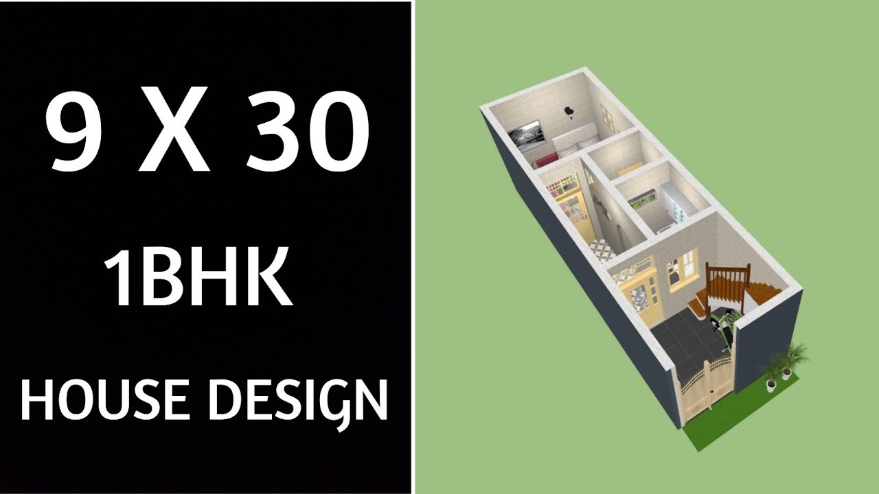 9 X 30 House Plan ll 25 गज में घर का नक्शा ll 270 Sqft Ghar Ka Naksha ll 9 X 30 House Design