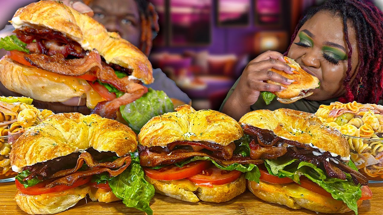 I MADE  BUTTERY CROISSANT BLTs AND THEY DIDN'T DISAPPOINT!! | MUKBANG EATING SHOW