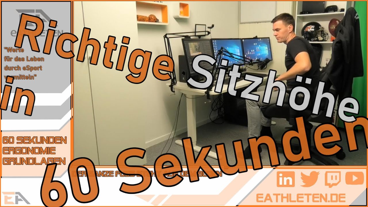 60 Sekunden Ergonomie Grundlagen - Sitzh&ouml;he richtig einstellen in 60 Sekunden