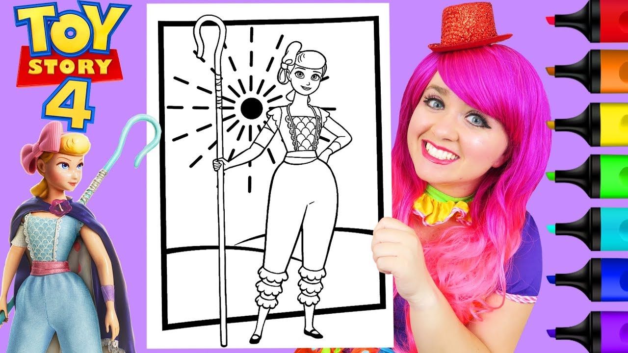 Coloring Toy Story 4 Bo Peep Disney Pixar Coloring Page Prismacolor Markers | KiMMi THE CLOWN