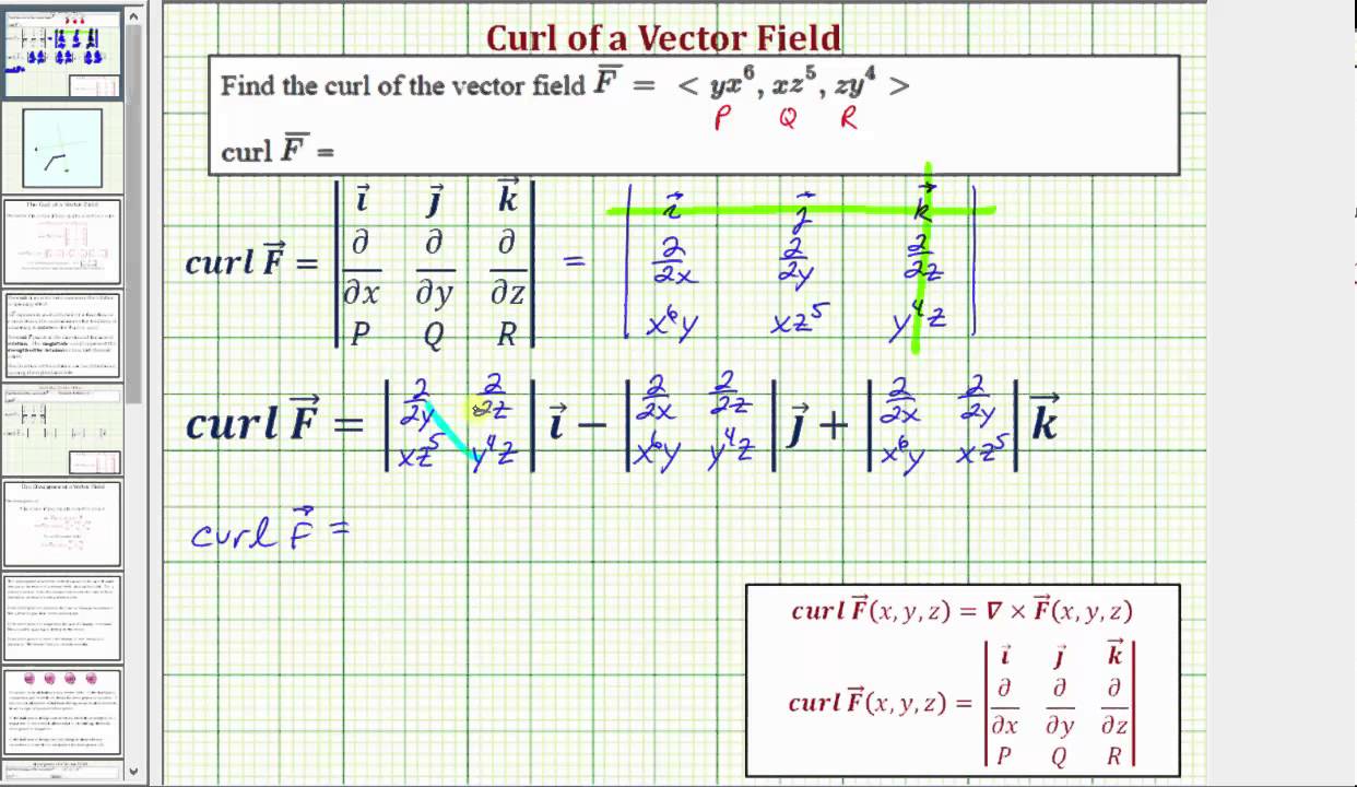 Ex 1: Determine the Curl of a Vector Field