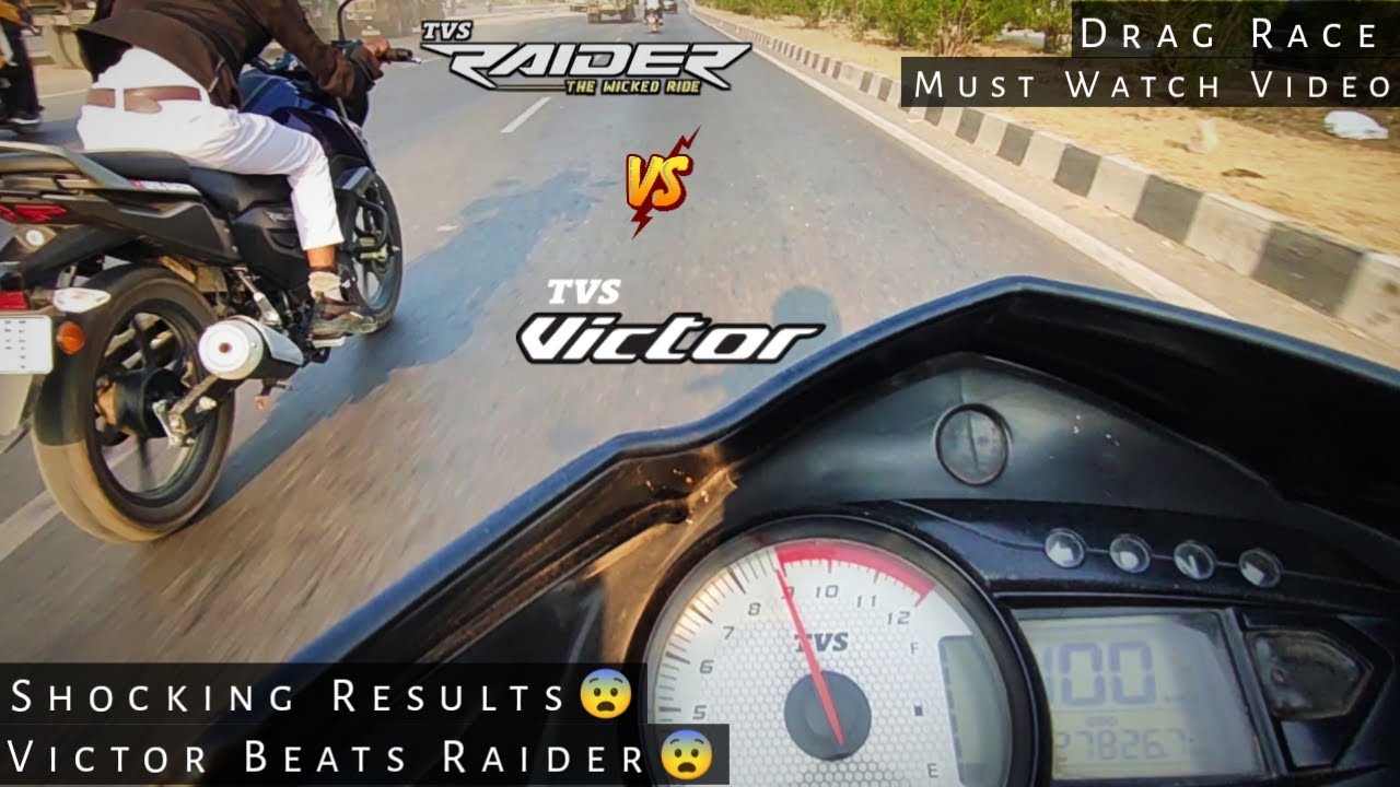 TVS Raider 125cc Vs TVS Victor | Drag Race | In Eco Mode | Shocking Results | UP65 Racers