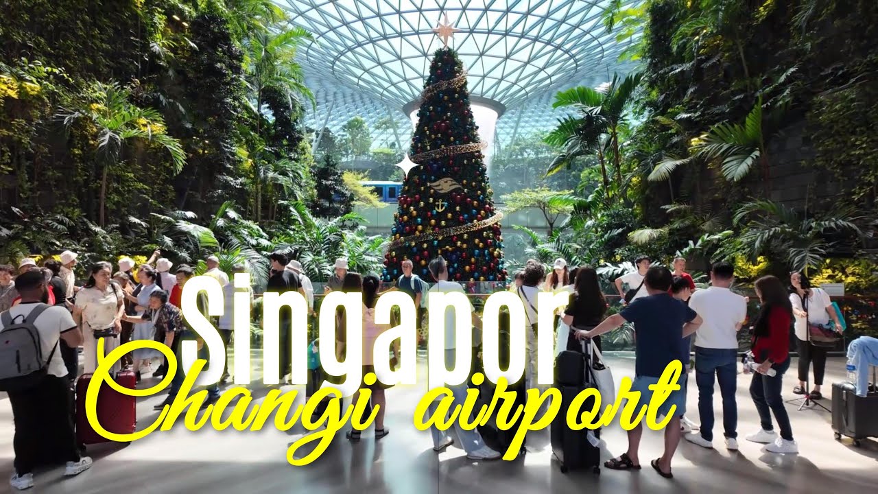 Jewel Changi Airport Christmas Walk 🎄 | Rain Vortex, Mall Views & Canopy Park | 4K Video