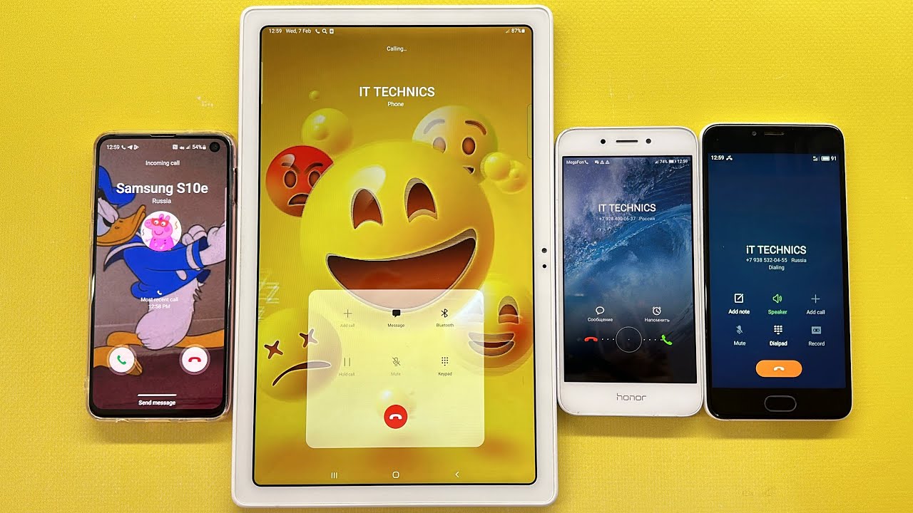Incoming Call Tablet Samsung A7 vs Samsung S10E vs Honor 6A vs Meizu M5